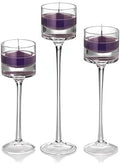 yummi Set of 18 Floating Candles and Monet Stem Holders - Dark Purple