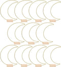Dining Table Decor 10 Sets Metal Floral Hoop Moon Shaped Metal Wreath Ring Stand with Wood Holder Centerpiece Table Decor for DIY Xmas Wedding Table Decor Flower Garlands (Moon,26x20cm