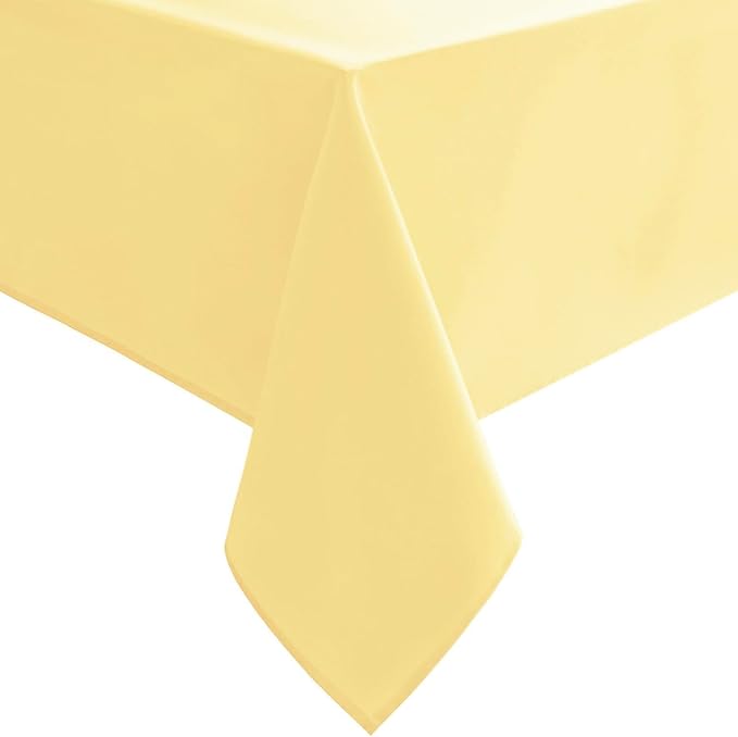 Hiasan Light Yellow Rectangle Tablecloth - 30 x 60 Inch - Waterproof & Wrinkle Resistant Washable Fabric Table Cloth for Dining, Party and Outdoor use