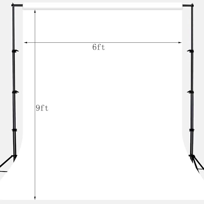 Solid Photography Backdrop Background Chromakey Muslin Portrait Background Screen for Photo Video Studio… (White, 6x9ft)