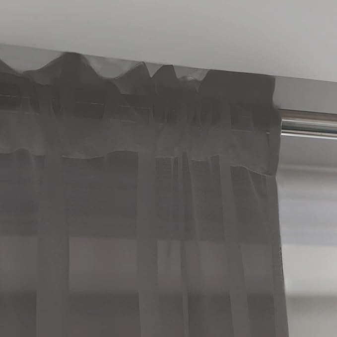 Window Dark Grey Sheer Curtains 60 Inches Width 120 Inches Long 2 Panels Sheer Curtain Clear Curtains Basic Rod Pocket Panel for Home Living Room Bedroom Kids Room Yard Patio Parlor Sliding