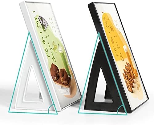 ABS Plastic Sign Holder，Menu Displays L Shape Sign Stand Vertical/Horizontal Use (White A4 210×297mm/8.27×11.69inches)