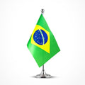Brazil Flag Brazilian Flags, Small Mini Brazilian Desk Flag, Used for Table Office Classroom Home Patriotic Events Decorations