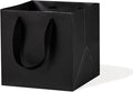 Black Paper Gift Bag 10 in Paper Gift Box Square Bottom Kraft Paper Bags with Handles for Wedding Baby Shower Birthday Party (Black, 10 x 10 x 10 in, 10 CT)