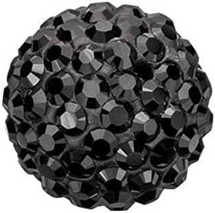 25pcs Adabele Grade A Suncatcher Crystal Rhinestone Pave Loose Beads 8mm Jet Black Polymer Clay Disco Ball Spacers Compatible with Shamballa All Craft Jewelry Making DB8-23
