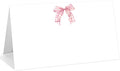 25 Pack Pink Plaid Bow Place Cards, Editable Name Cards for Table Setting, Tent Cards Food Label for Dinner Party, Bridal Shower, Wedding, Baby Shower and Events -T30