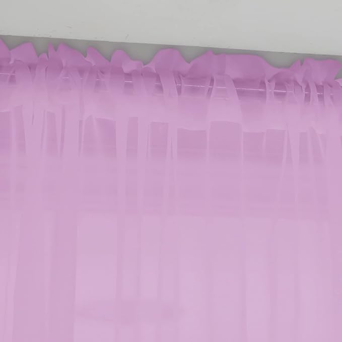 Window Pink Sheer Curtains 95 Inches Long 2 Panels Sheer Curtain Basic Rod Pocket Panel for Bedroom Children Living Room Yard Kitchen (Pink, 52" W x 95" L | 2 pcs)