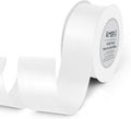 Double Face White Satin Ribbon 1-1/2 inch X 25 Yards Polyester White Ribbon for Wedding Decor, Wreath, Gift Package Wrapping and Other Projects