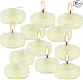 12 Pcs 2 - inch Floating Candles, Ivory, Smokeless and Unscented, Burns Continuously for 5-6 Hours, Be Good for Holidays, Weddings, Vacations, and Home Décor.
