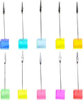 Desktop Picture Holders, 10 pcs Rainbow Colors Polaroid Photo Clip Stand for Paper Name Place Card Postcard Memo Menu Note Memory Photo Christmas Wedding Number Card Display with High Clear Cube Base