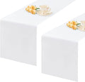 2 Pack White Table Runner 12 x 72 Inch Solid Color Farmhouse Runners Coffee Table Dresser for Daily Party Home Decoration