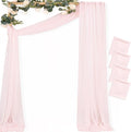 MLMC Blush Pink Wedding Arch Draping Fabric 4 Panels 29" x 20 FT Extra Long Gauze Drapes Sheer Backdrop Curtains 6.6 Yards Outdoor Drapery Panels for Wedding Ceremony Party Ceiling Decoration