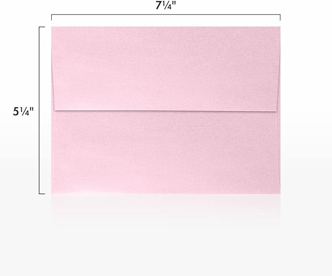 LUXPaper A7 Invitation Envelopes | Peel & Press | 5 1/4" x 7 1/4" | Rose Quartz Metallic | 80lb. Text | 250 Qty