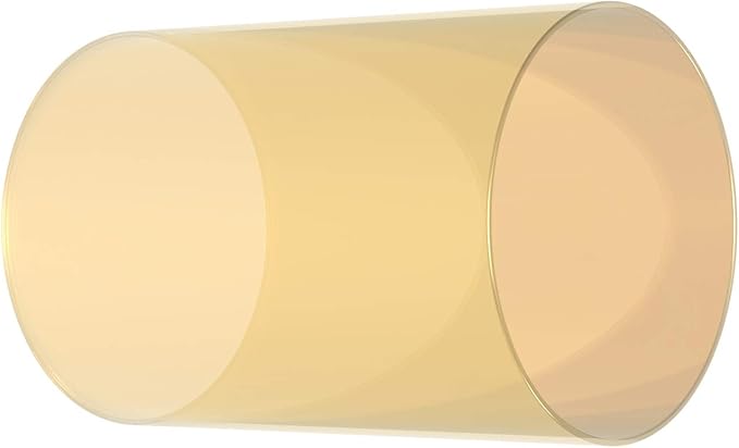 Electroplated Glass Hurricane Mirror Effect Cylinder Candle Holder Bottomless Glass Sleeve Lamp Shade Replacement (Gold,2.5X6)