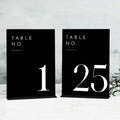 JINMURY Black Wedding Table Numbers 1-25 with Stands, 5"x7" Black Acrylic Table Numbers with White Font, Perfect for Wedding Party Reception(1-25, 5"x7")