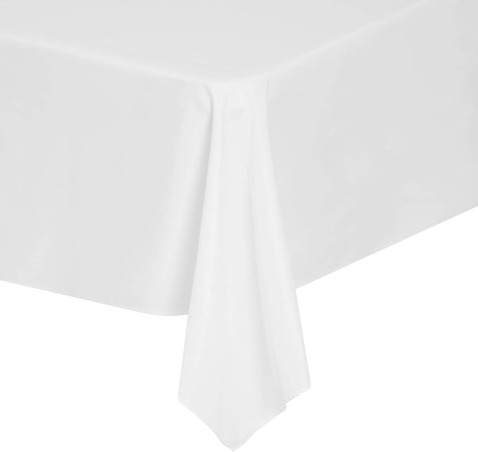 Rectangle Tablecloth 60x102 inch Washable Polyester Fabric Table Cloth for Wedding Party Dining Banquet Decoration（60x102, White）