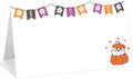 25 Pack Halloween Place Cards, Editable Name Cards for Table Setting, Boo Ghost Tent Cards Food Label for Dinner Party, Bridal Shower, Wedding, Baby Shower and Events -T38