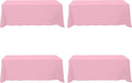 BRILLMAX 4 Pack Pink Tablecloths for 8 Foot Rectangle Tables 90 x 156 Inch - 8ft Rectangular Bulk Linen Polyester Fabric Washable Cloth Cover for Wedding Reception Banquet Birthday Party