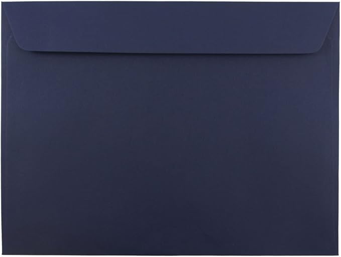 JAM PAPER 9 x 12 Booklet Premium Envelopes - Navy Blue - 50/Pack