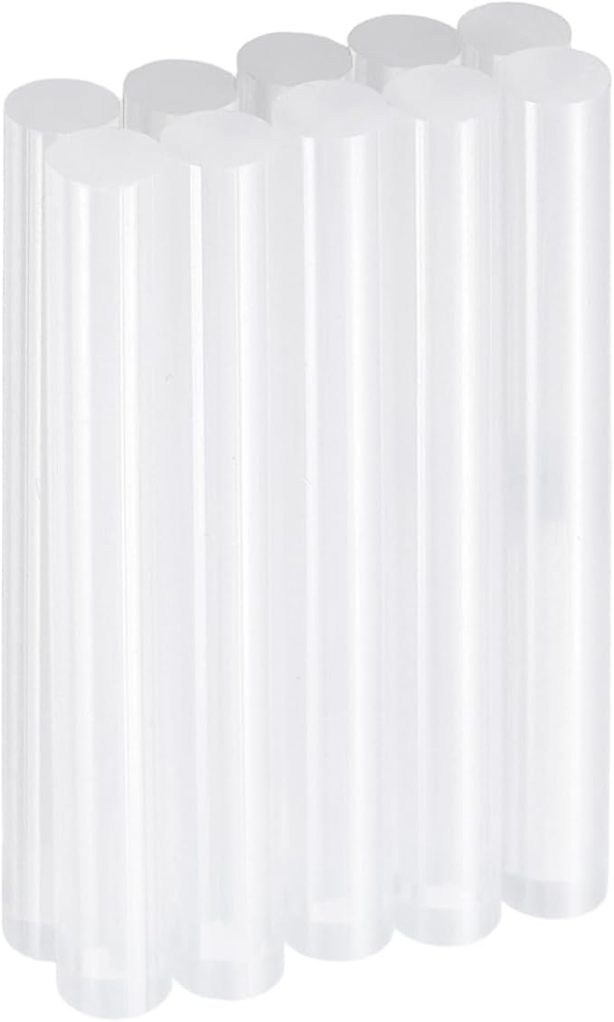 HARFINGTON 10pcs Hot Glue Sticks 0.43" Dia x 3.94" Long EVA Mini Hot Melt Adhesive Glue Stick for Hot Melt Gun Wood Plastic Glass Flowers Fabrics Foam, Clear