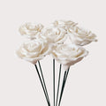 6 pcs Handmade Ceramic Roses,Featuring Vibrant Colors and Intricate Petal Details Floral Decorations Wedding Decoration Christmas Decor Gift Providing Long-Lasting Beauty (White)