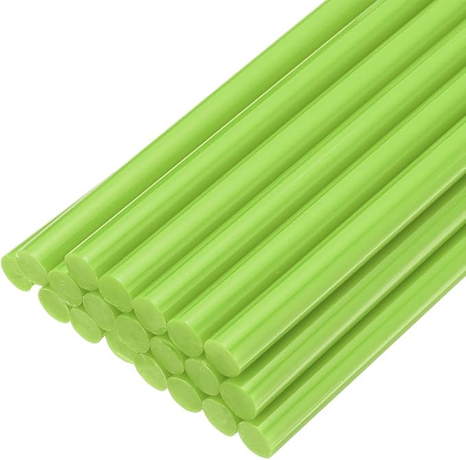 uxcell 20pcs Hot Glue Sticks for Glue Gun 7/16-inch x 10-inch Mini Hot Melt Adhesive Glue Stick Light Green
