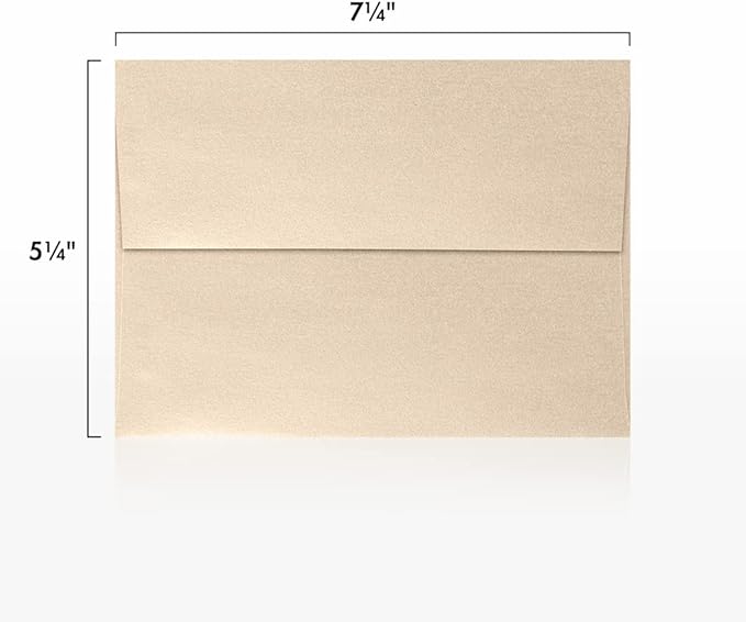 LUXPaper A7 Invitation Envelopes | Peel & Press | 5 1/4" x 7 1/4" | Taupe Metallic | 80lb. Text | 250 Qty