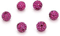 50pcs Adabele Grade A Suncatcher Crystal Rhinestone Pave Loose Beads 10mm Fuchsia Pink Polymer Clay Disco Ball Spacers Compatible with Shamballa All Craft Jewelry Making DB10-22