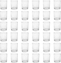 Clear Mercury Glass Tea Light Holders Set of 36 - Elegant Votive Candle Holders for Weddings, Showers and Home Decor - Perfect for Table Centerpieces and Parties (Glass, Clear)