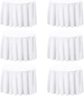 6 Pack White 90 Inch Round Tablecloths. Stain and Winkle Resistant Polyester Washable White Table Cloths for Parties Wedding Dining