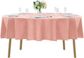 70 inch Round Tablecloth Washable Polyester Table Cloth Decorative Table Cover for Wedding Party Dining Banquet（70 inch, Dusty Pink）