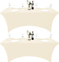 2-Pack 6ft Spandex Table Covers for Rectangle Standard Folding Tables - Wrinkle Resistant Stretch Tablecloths - Ultimate Fitted Table Protector for Parties, Trade Shows, Banquet