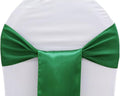 MDS Pack of 150 PCS Satin Chair Sashes Charmeuse Sateen Dining Chair Bows Ribbon Ties Back Sash for Wedding Party Birthday Home Hotel Restaurant Banquet Decoration (7 x 108 Inch, Green)