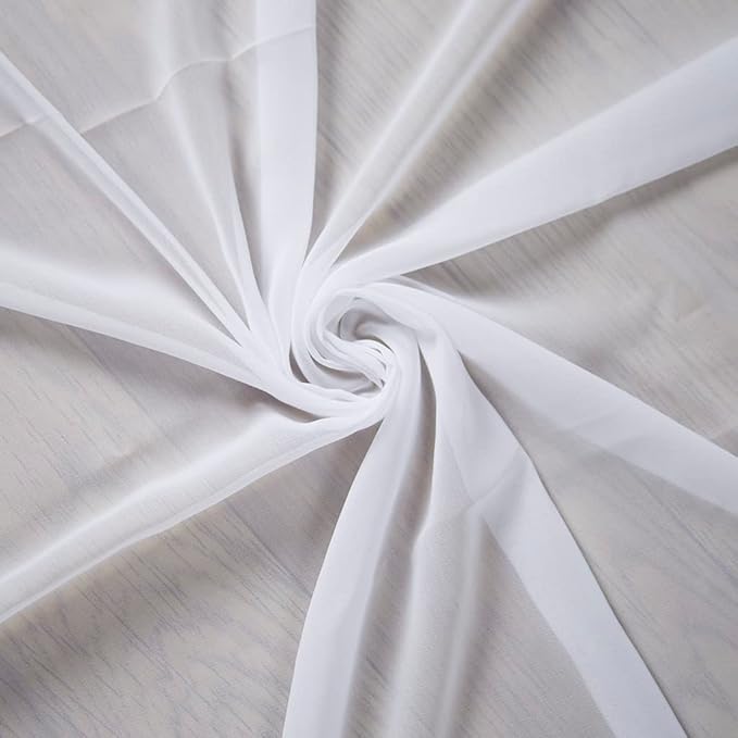 White Wedding Arch Draping Fabric 20Ft Long Chiffon Fabric Drapes 2 Panels White Chiffon Drapes for Romantic Wedding Ceremony Reception Swag Chiffon Fabric Drape for Party Ceremony Arch Stage