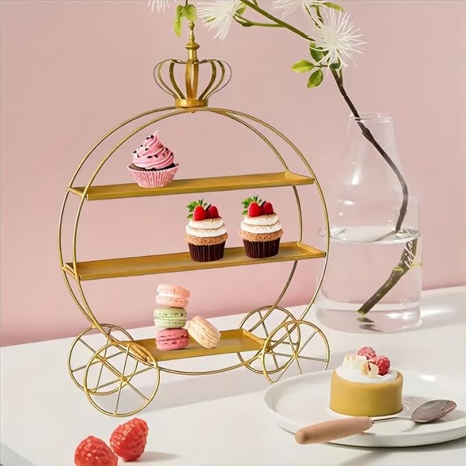 INNOVATIVE LIFE 3 Tier Cupcake Stand Cupcake Holder Candy Cookies Tiered Serving Tray Dessert Stand for Afternoon Tea Party Table Decoration
