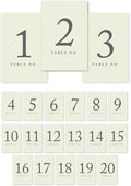 Andaz Press Table Numbers 1-20 on Perforated Paper, Ivory, 4x6-inch Single Sided Sign, 1-Set, For Weddings, Bridal Shower