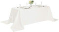 Rectangle Tablecloth 90x156 inch Washable Polyester Fabric Table Cloth for Wedding Party Dining Banquet Decoration（90x156, Ivory）