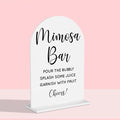 Wedding Mimosa Bar Supplies, Bridal Shower Sign White Acrylic Table Sign for Marriage Parties Anniversaries Reception Cafe Hotel Party Bar Business Event