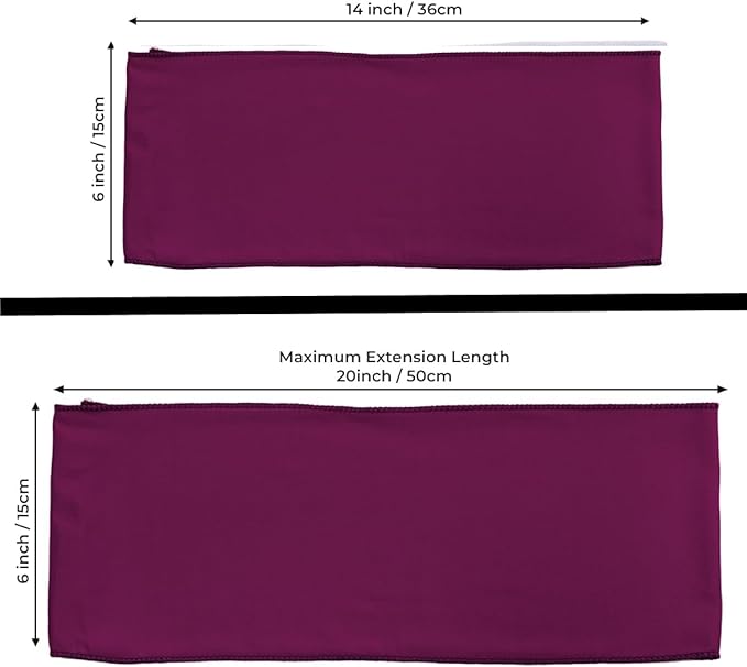 MDS Pack of 50 Spandex Chair Sashes Bows Elastic Stretch Dining Chair Bands Ties Without Slider Buckle Universal fits for Wedding Baby Shower Birthday Party Banquet Event Decoration - Eggplant