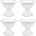 4pcs Mini Roman Style Flower Pots, Plastic Wedding Flower Containers, Decorative Pedestal Planters for Home, White, 6.29 x 6.29 x 5.51 Inch