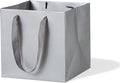 Silver Gray Paper Gift Bag Small Square Bottom Kraft Paper Bags with Handles for Wedding Baby Shower Birthday Party (Silver Grey, 8 x 8 x 8 in, 10 CT)