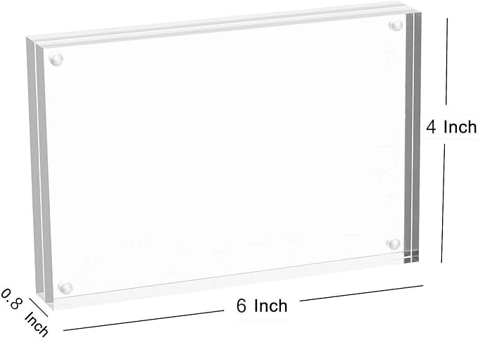 Magicool Premium Acrylic Photo Frame- Magnet Photo Frame -Double Sied Thick Desktop Frames (4x6 4 pack)