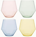 40 count Diamond Unbreakable Stemless Plastic Wine Champagne Whiskey Glasses Elegant Durable Disposable Indoor Outdoor Ideal for Home, Office, Bars, Wedding, 12 Ounce Cups Gold Rim (Color Collection)