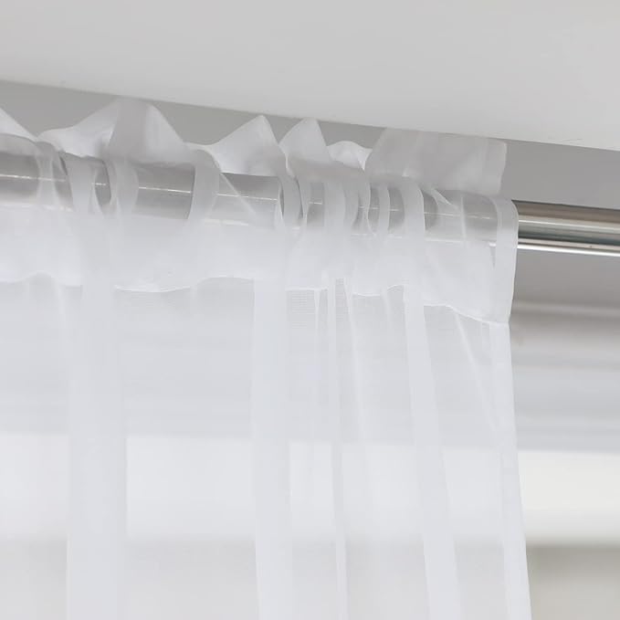 Window White Sheer Curtains 60 Inches Width 120 Inches Long 2 Panels Sheer Curtains Clear Curtains Basic Rod Pocket Panel for Home/Living Room/Bedroom/Kids Room