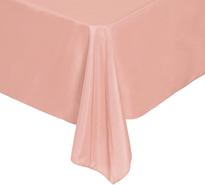 Rectangle Tablecloth 90x156 inch Washable Polyester Fabric Table Cloth for Wedding Party Dining Banquet Decoration（90x156, Dusty Pink）