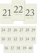 Andaz Press Table Numbers 21-40 on Perforated Paper, Ivory, 4x6-inch Single Sided Sign, 1-Set, For Weddings, Engagement