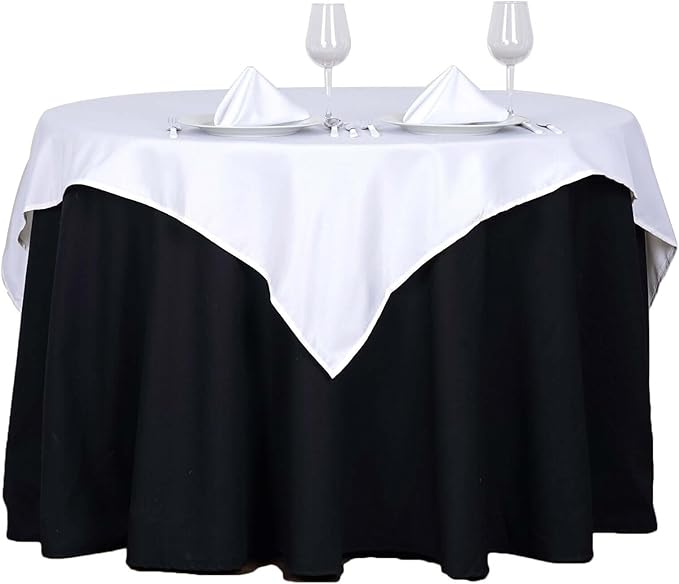 Efavormart 54x54 White Wholesale Linens Seamless Polyester Square Linen Tablecloth for Wedding Banquet Party Restaurant