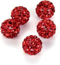 50pcs Adabele Grade A Suncatcher Crystal Rhinestone Pave Loose Beads 8mm Light Siam Red Polymer Clay Disco Ball Spacers Compatible with Shamballa All Craft Jewelry Making DB8-6