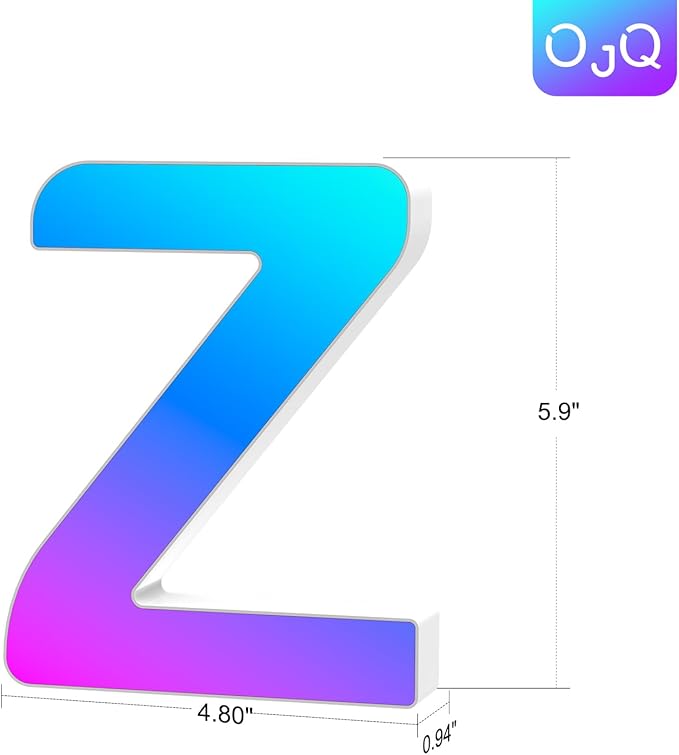 OJQ Light Up Letters LED Letter - Marquee Letters Room Decor Alphabet Letter Music Sync Color Change Colorful - Christmas Birthday Gifts for Girl - Teen Girls Gifts Party Home Wall Decor