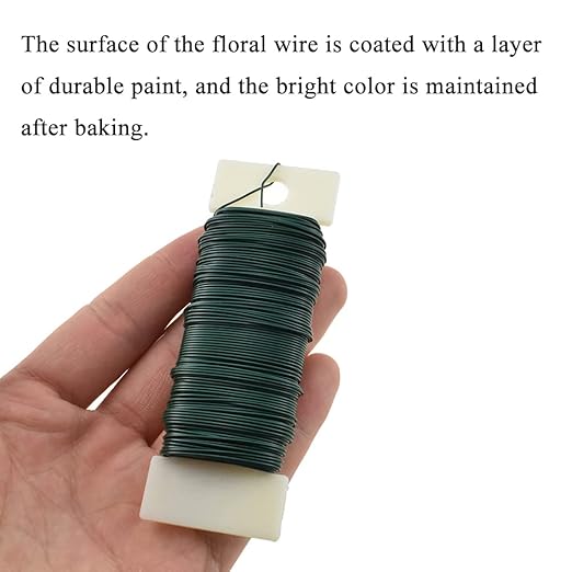 HAHIYO 22Gauge Green Flexible Metal Floral Wire - 1 Roll, 38 Yards (115 Feet) for Crafts, Christmas Wreaths, Tree & Flower Arrangement, Wedding DIY